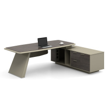 Modern Luxury CEO Manager L Shape MDF Wooden Executive Desk